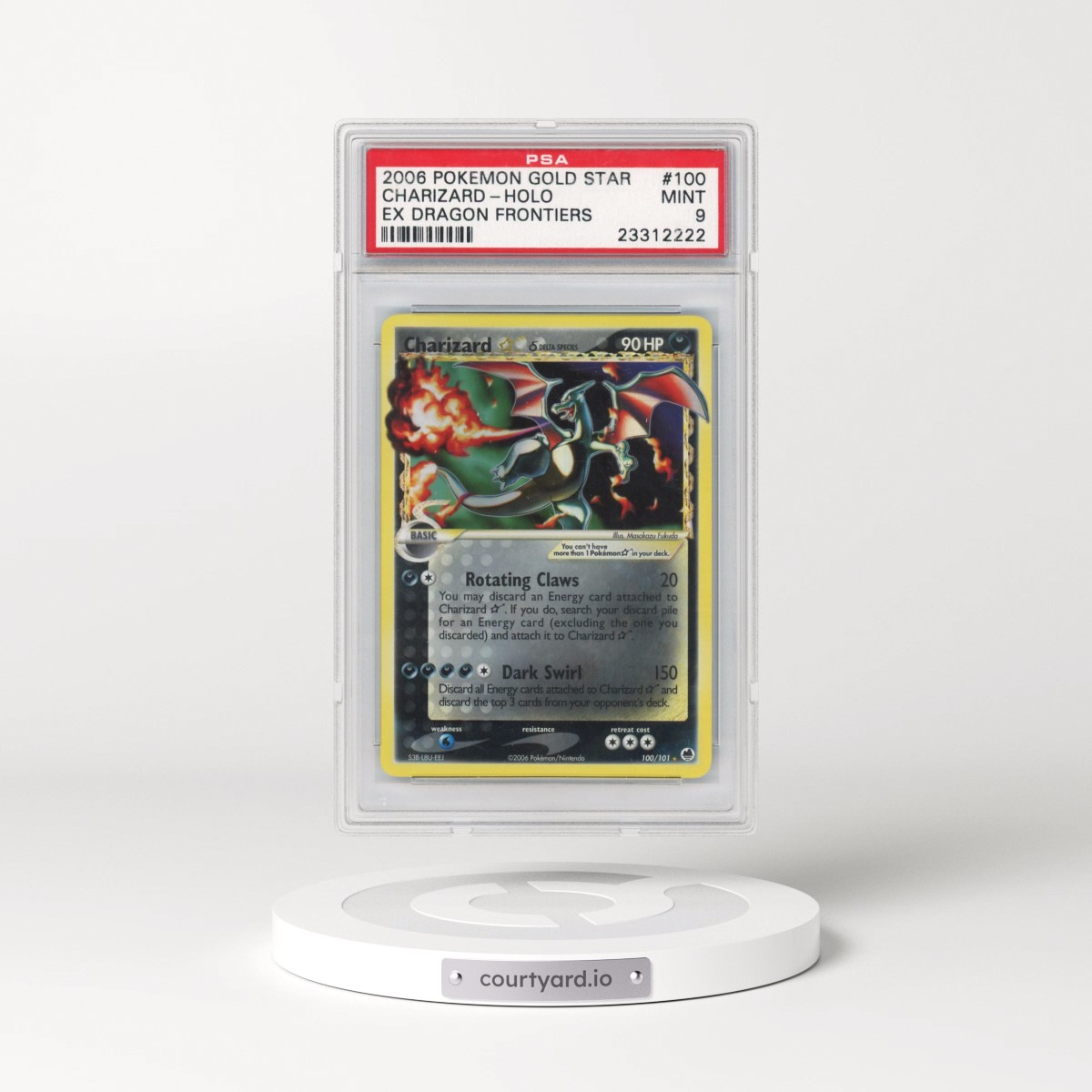 2006 Pokémon EX Dragon Frontiers #100 Charizard - Holo Gold Star (PSA 9 MINT)