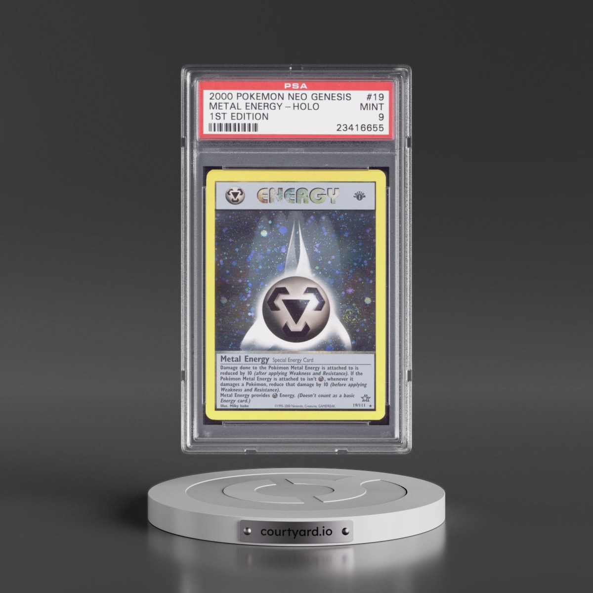 2000 Pokémon Neo Genesis #19 Metal Energy - 1st Edition Holo (PSA 9 MINT)