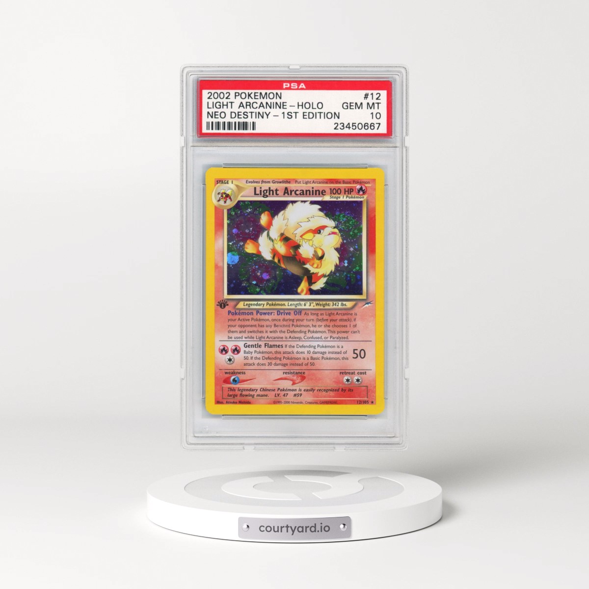 2002 Pokémon Neo Destiny #12 Light Arcanine - 1st Edition Holo (PSA 10 GEM MINT)