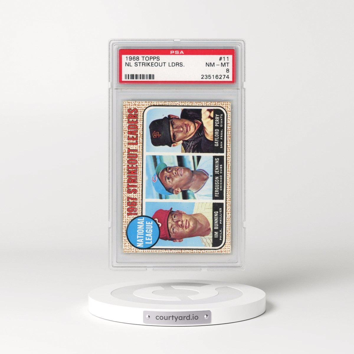 1968 Topps #11 NL Strikeout Leaders (PSA 8 NM-MT)