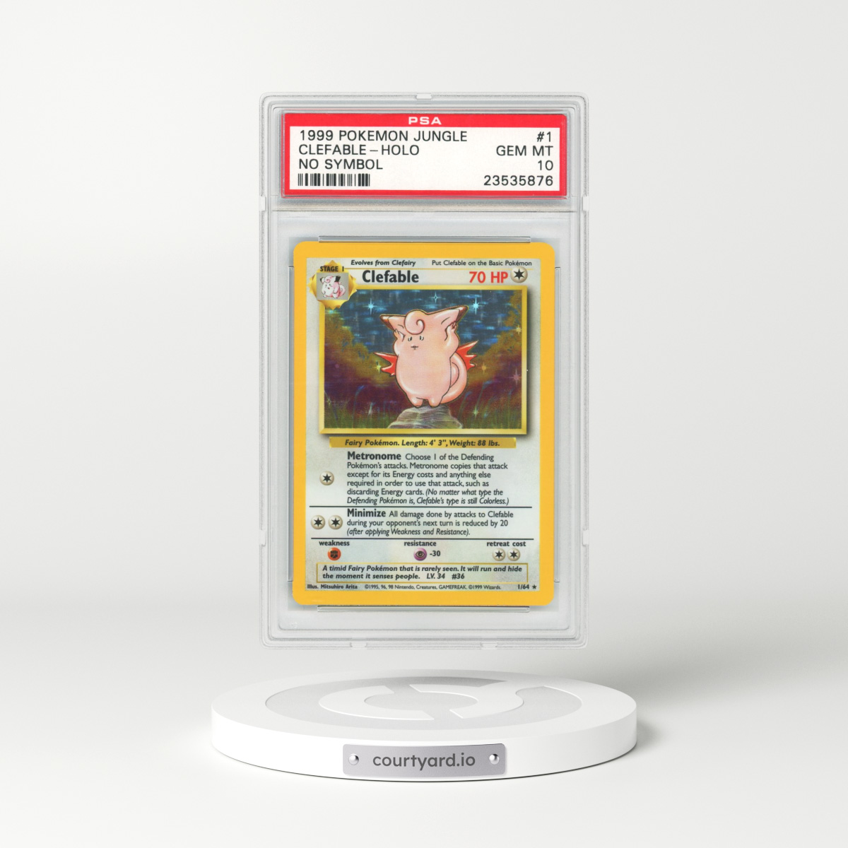 1999 Jungle #1 Clefable - Holo No Symbol (PSA 10 GEM MINT)