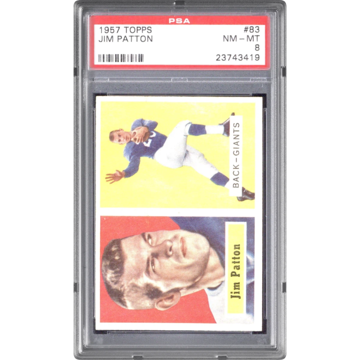 1957 Topps #83 Jim Patton (PSA 8 NM-MT)