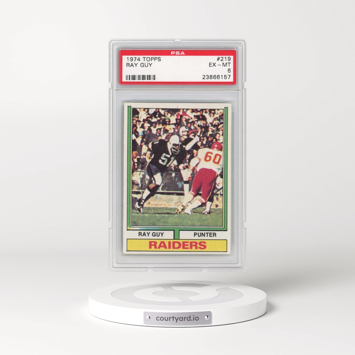 1974 Topps #219 Ray Guy (PSA 6 EX-MT)