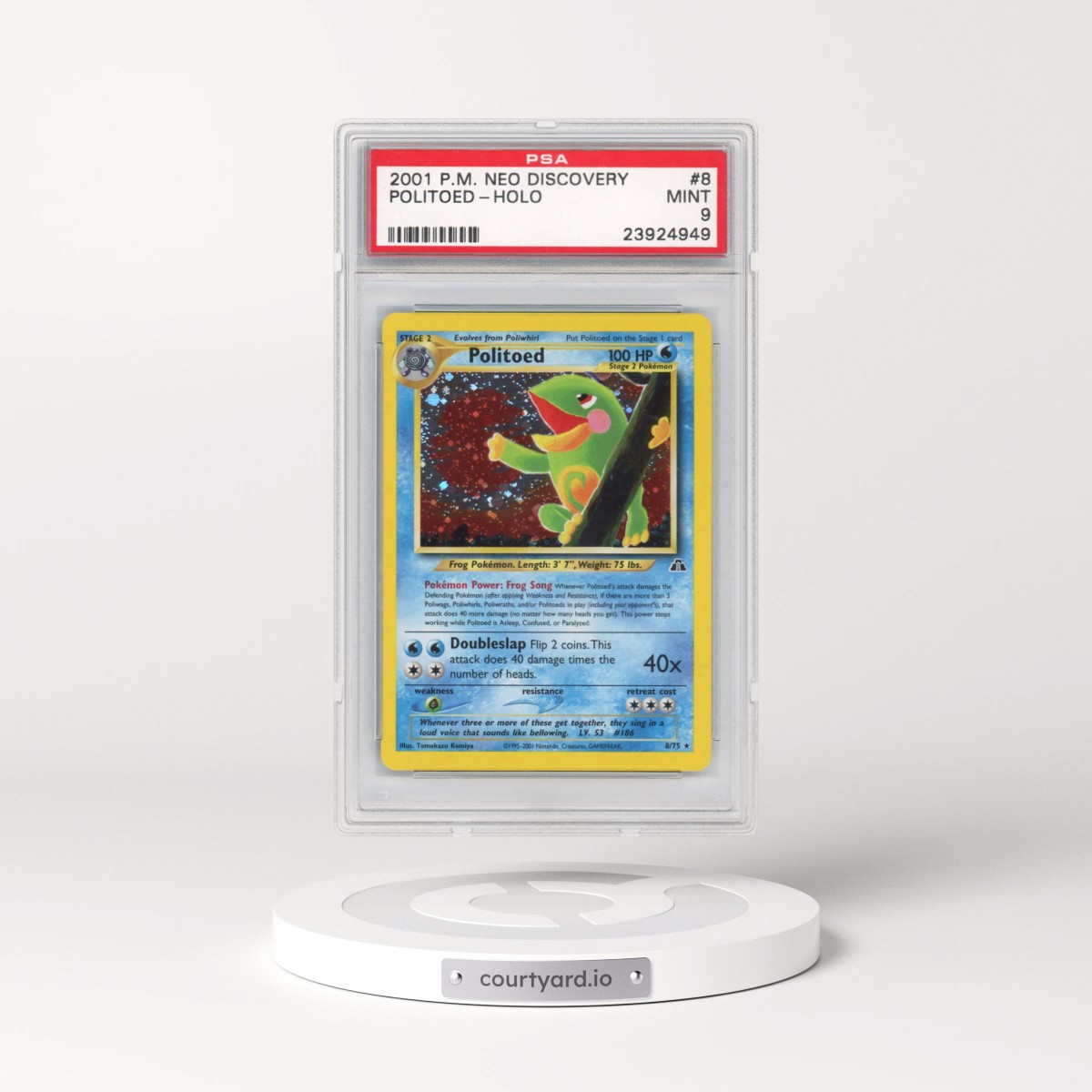 2001 Pokémon Neo Discovery #8 Politoed - Holo (PSA 9 MINT)