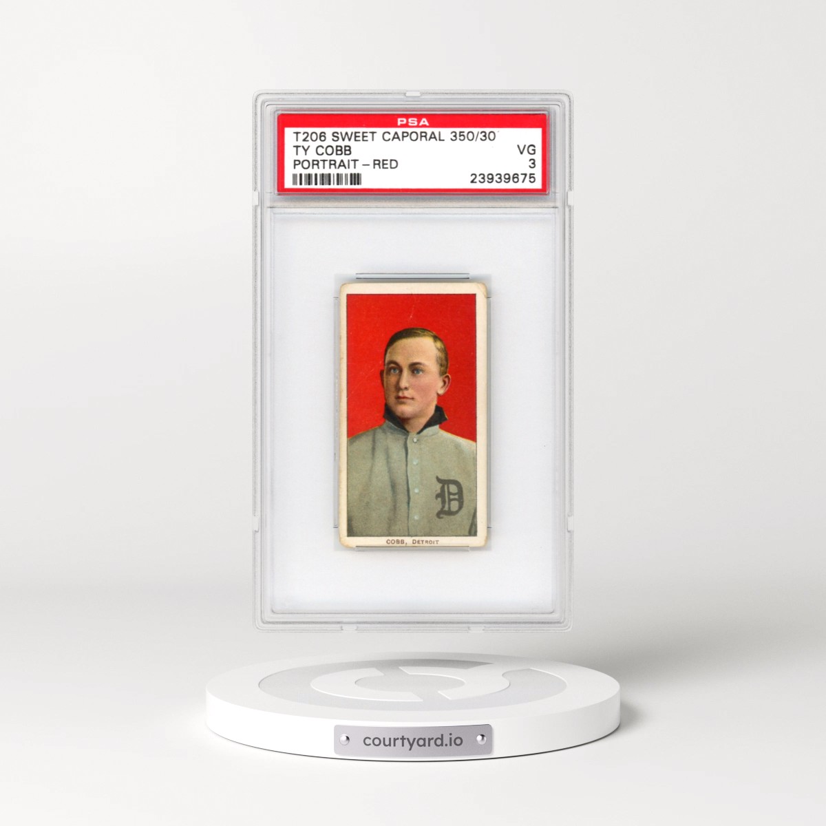 1909 T206 Sweet Caporal 350/30 Ty Cobb - Portrait-Red (PSA 3 VG)