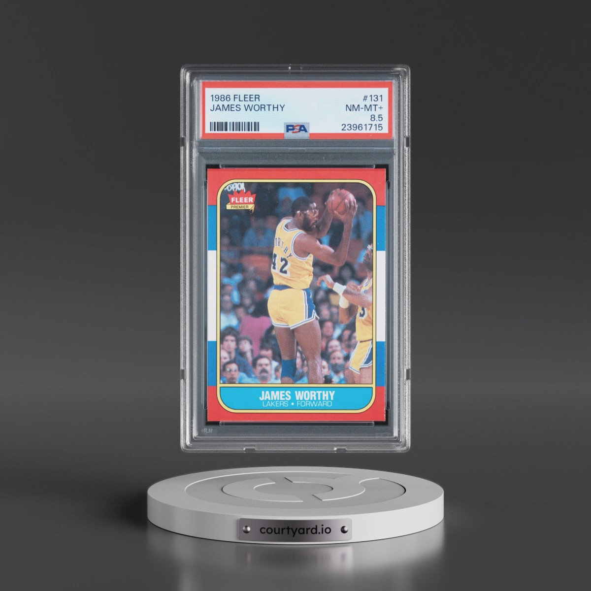 1986 Fleer #131 James Worthy (PSA 8.5 NM-MT+)
