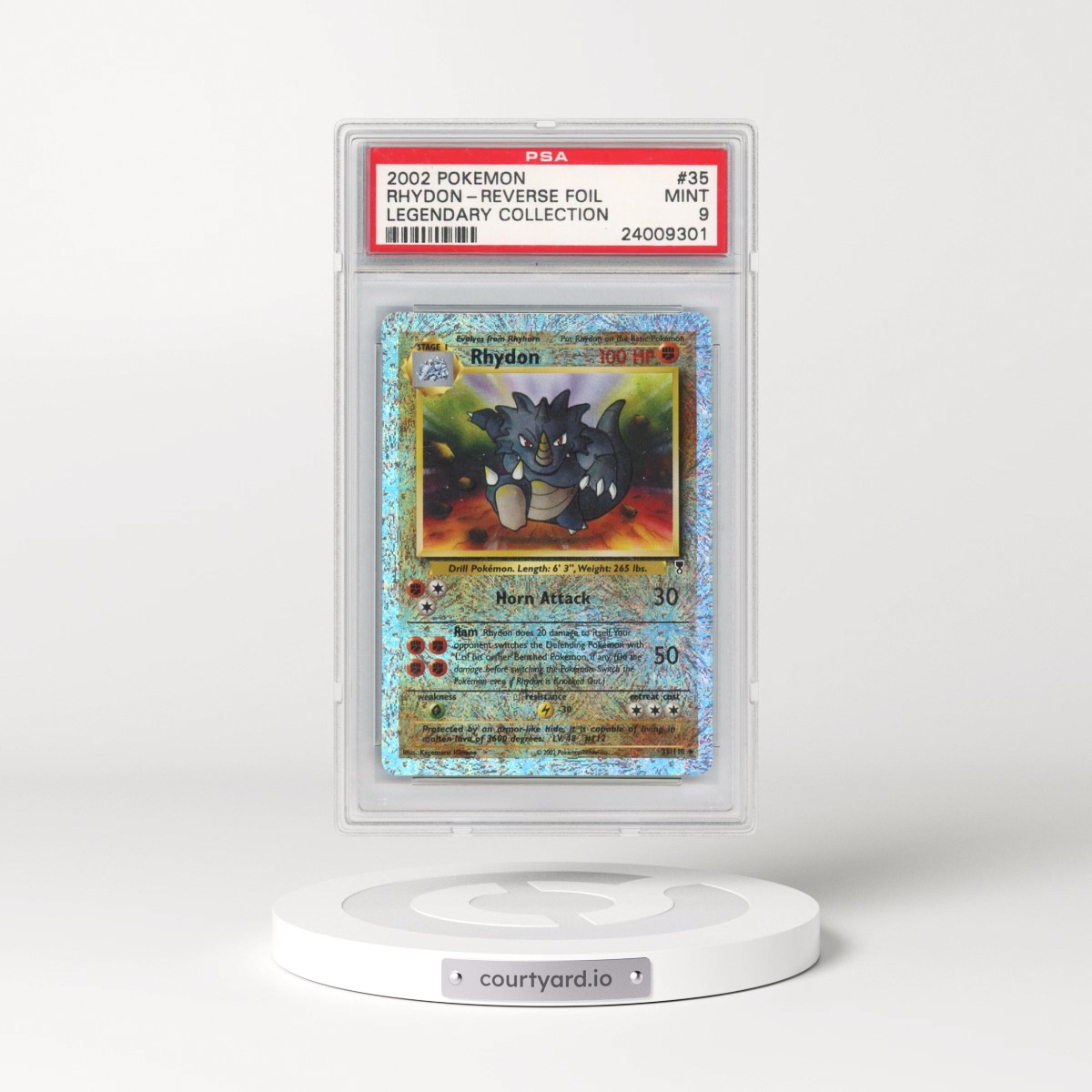 2002 Pokémon Legendary Collection #35 Rhydon - Reverse Foil (PSA 9 MINT)