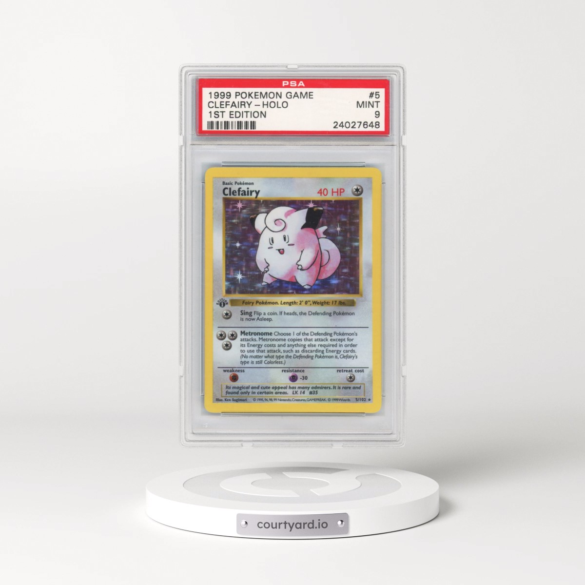 1999 Pokémon Game #5 Clefairy - 1st Edition Holo (PSA 9 MINT)