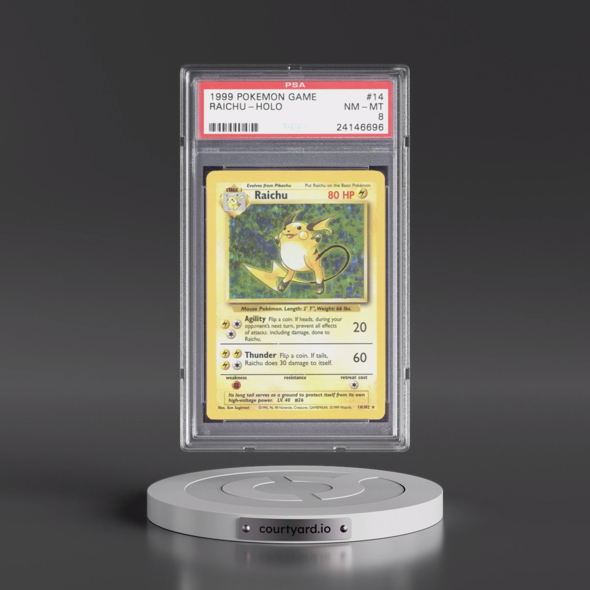 1999 Pokémon Game #14 Raichu - Holo (PSA 8 NM-MT)