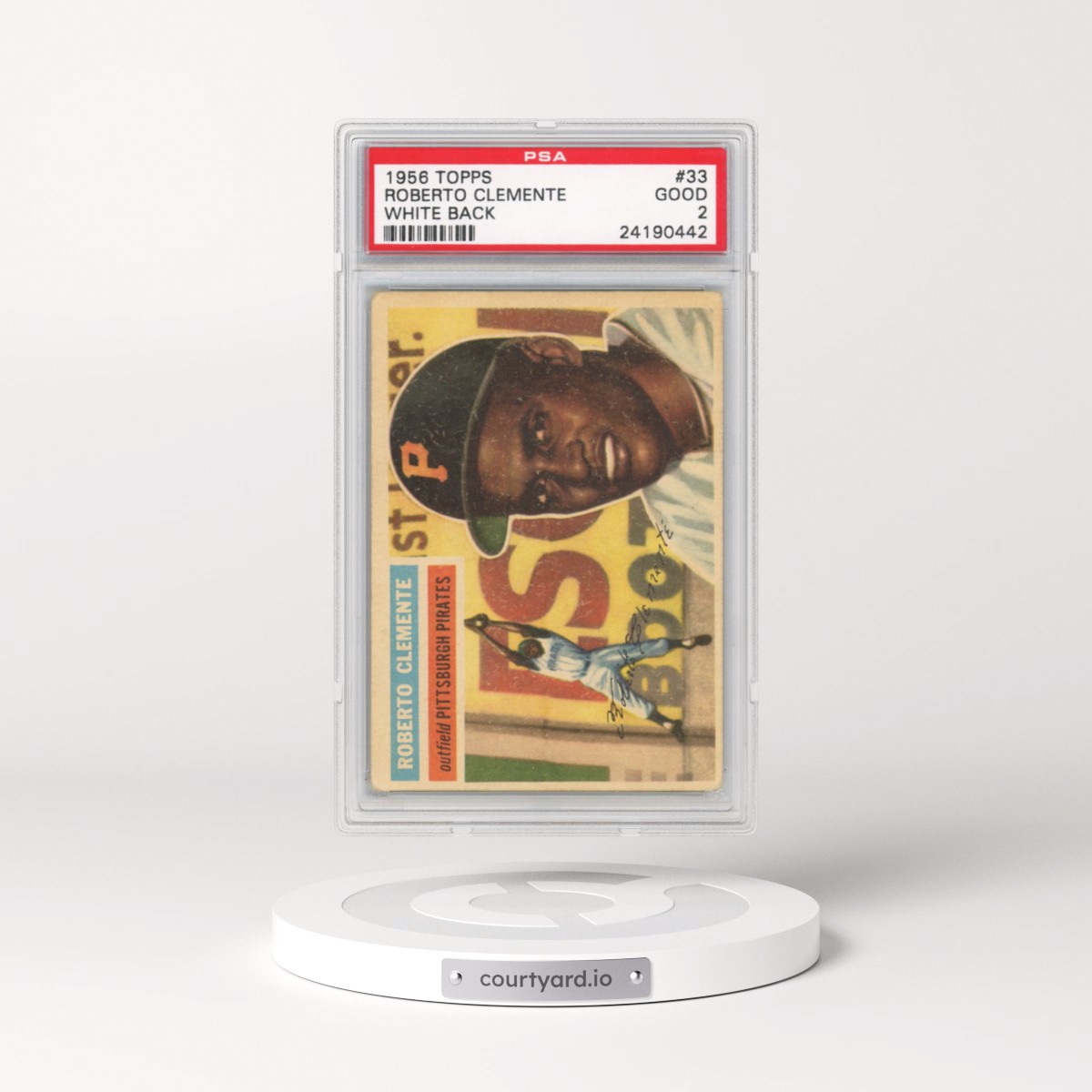 1956 Topps #33 Roberto Clemente - White Back (PSA 2 GOOD)