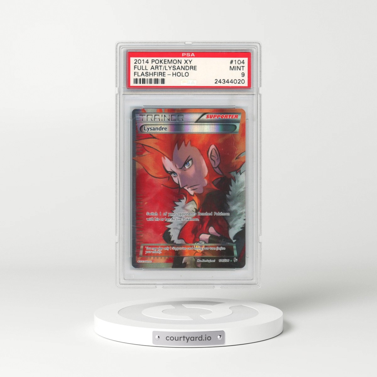 2014 Pokémon XY Flashfire #104 Lysandre - Full Art (PSA 9 MINT)