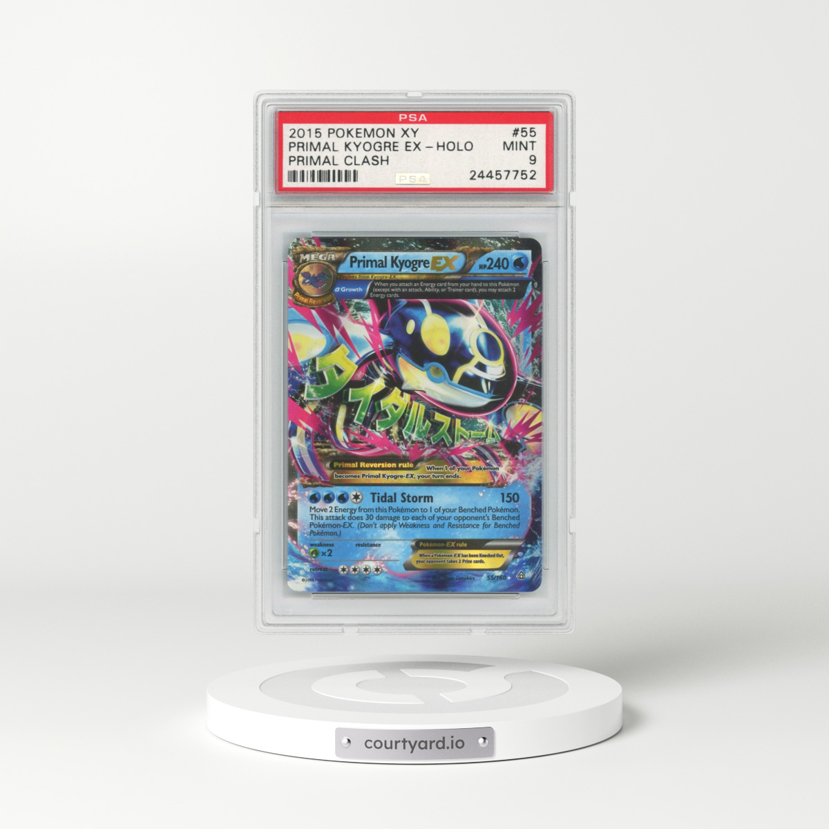 2015 XY Primal Clash #55 Primal Kyogre EX - Holo (PSA 9 MINT)