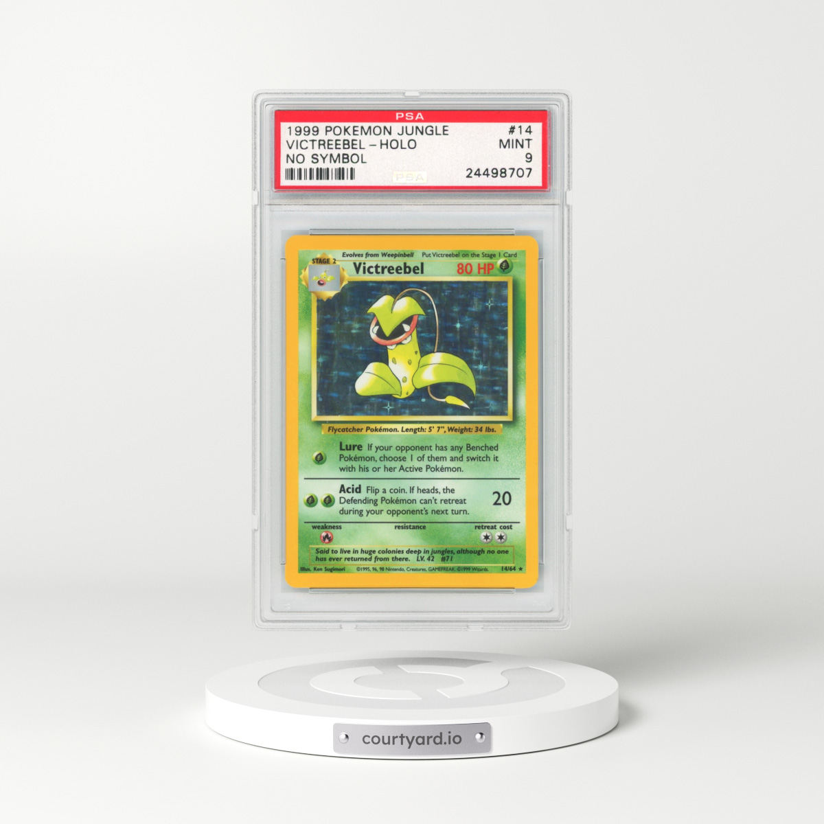 1999 Jungle #14 Victreebel - Holo No Symbol (PSA 9 MINT)