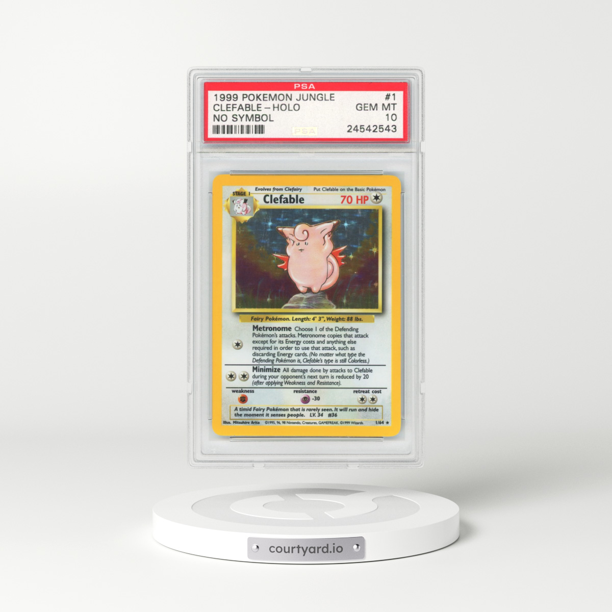 1999 Jungle #1 Clefable - Holo No Symbol (PSA 10 GEM MINT)