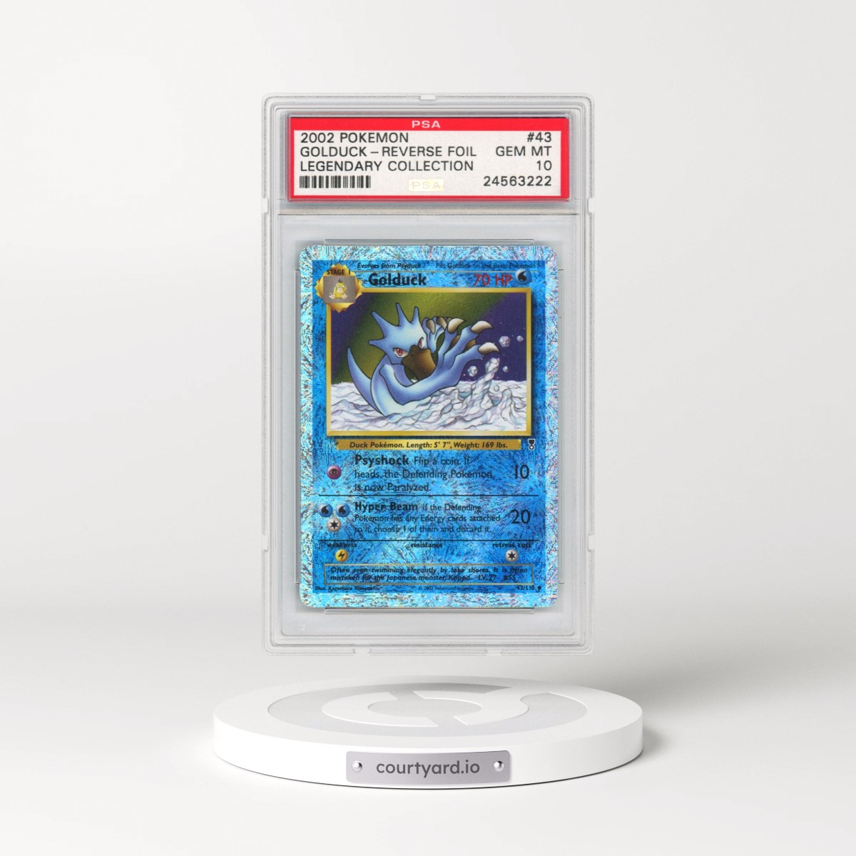 2002 Pokémon Legendary Collection #43 Golduck - Reverse Foil (PSA 10 GEM MINT)