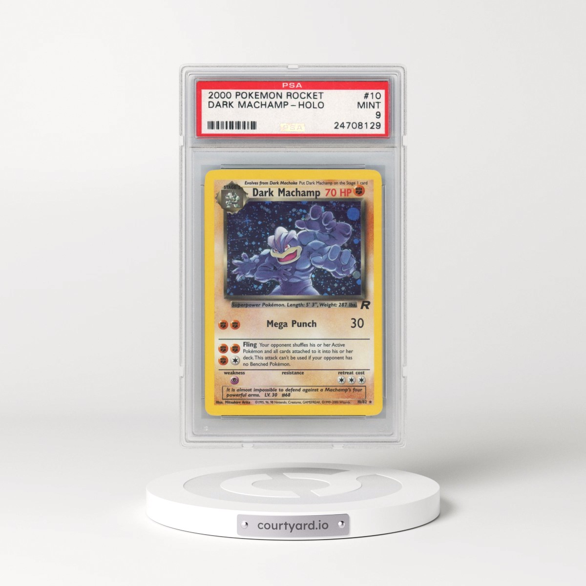 2000 Pokémon Rocket #10 Dark Machamp - Holo (PSA 9 MINT)