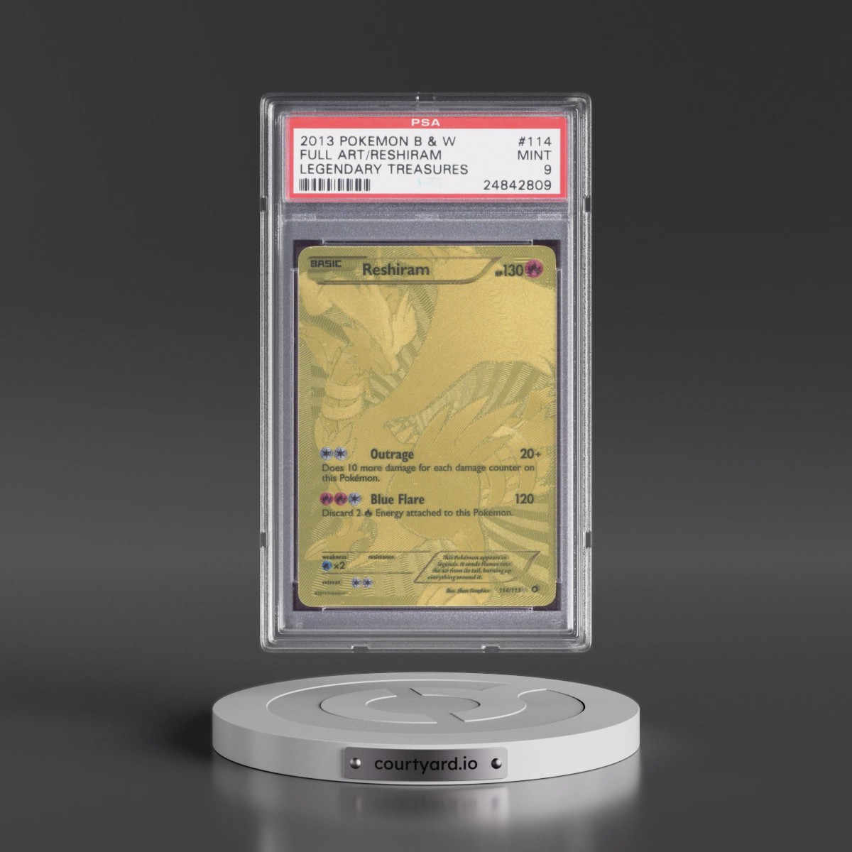2013 Pokémon Black & White Legendary Treasures #114 Reshiram - Full Art (PSA 9 MINT)