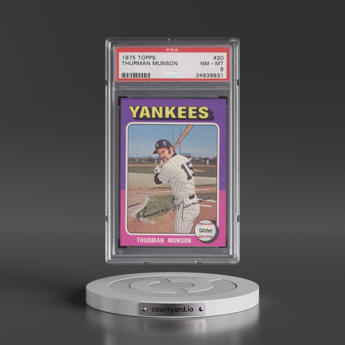 1975 Topps #20 Thurman Munson (PSA 8 NM-MT)