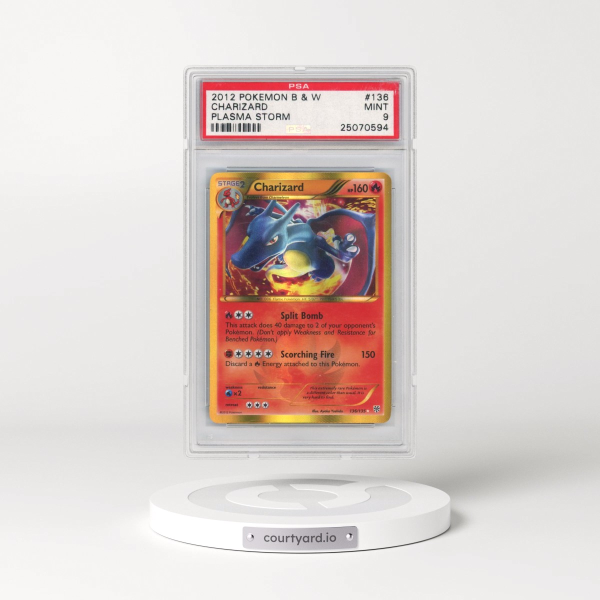 2013 Pokémon Black & White Plasma Storm #136 Charizard (PSA 9 MINT)