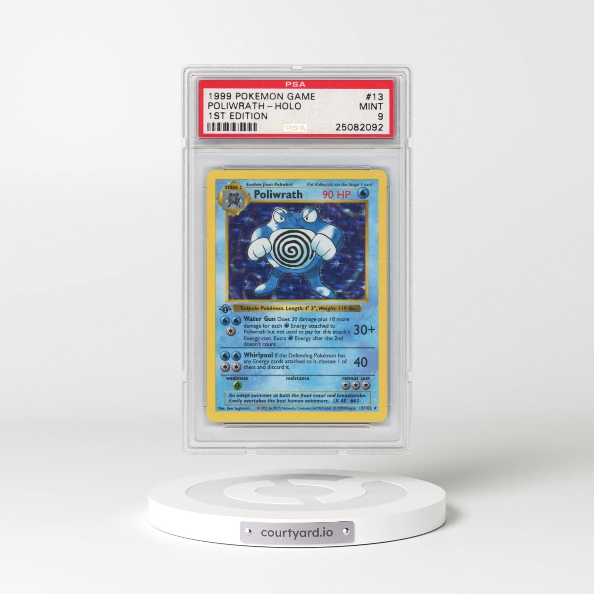1999 Pokémon Game #13 Poliwrath - 1st Edition Holo (PSA 9 MINT)