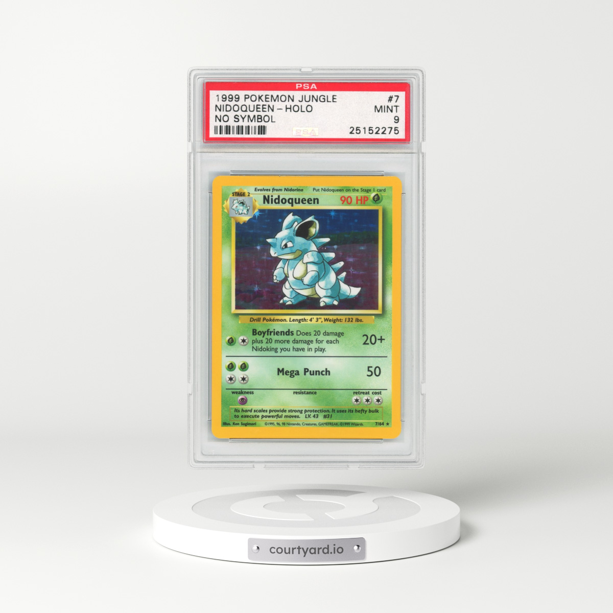1999 Jungle #7 Nidoqueen - Holo No Symbol (PSA 9 MINT)