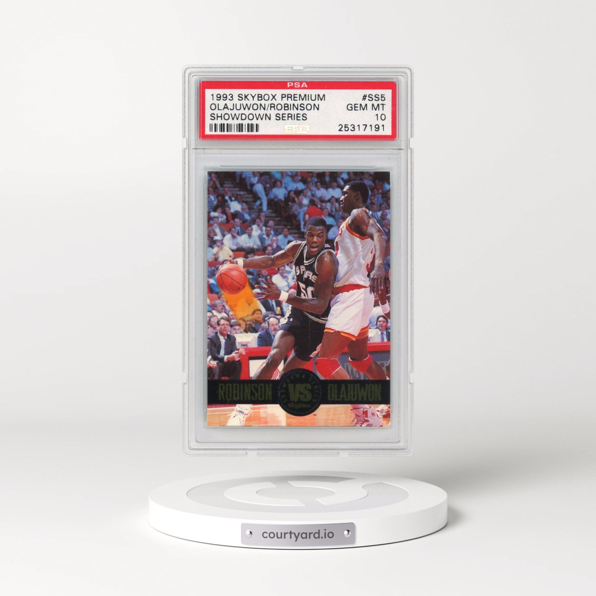 1993 Skybox Premium Showdown Series #SS5 D.Robinson/H.Olajuwon (PSA 10 GEM MINT)