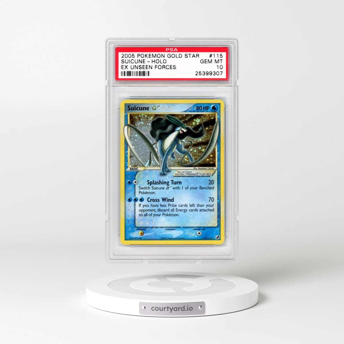 2005 Pokémon EX Unseen Forces #115 Suicune - Holo Gold Star (PSA 10 GEM MINT)