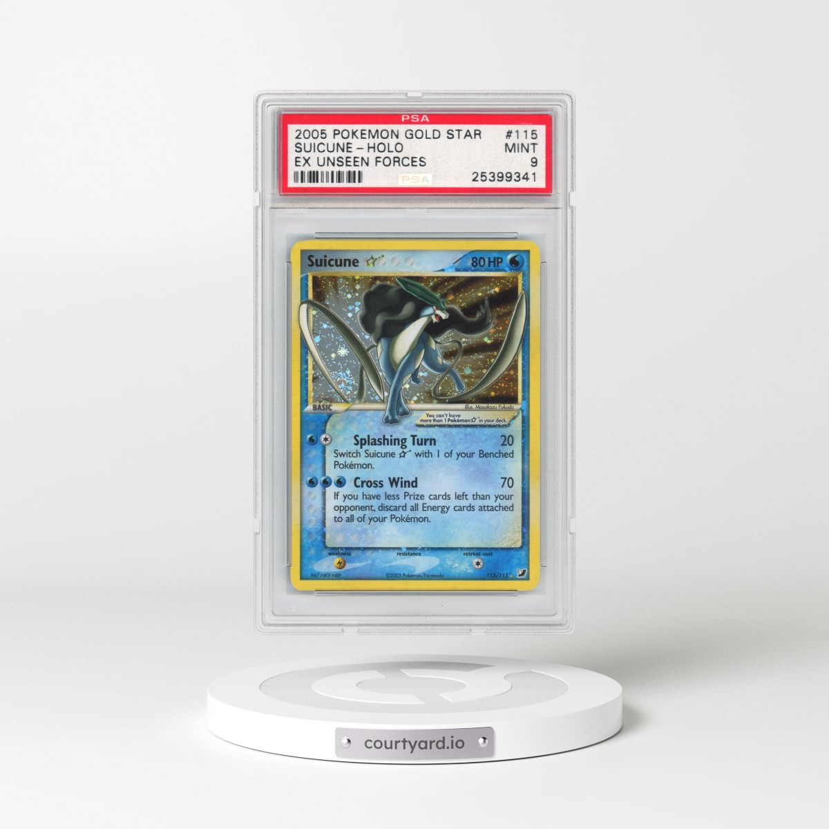 2005 Pokémon EX Unseen Forces #115 Suicune - Holo Gold Star (PSA 9 MINT)