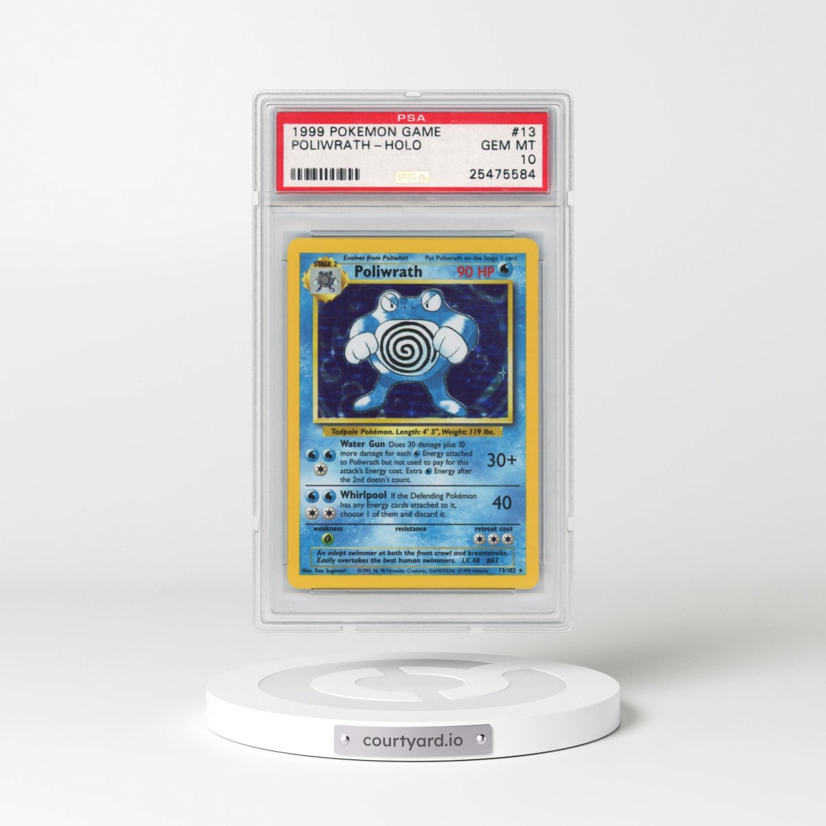 1999 Pokémon Game #13 Poliwrath - Holo (PSA 10 GEM MINT)
