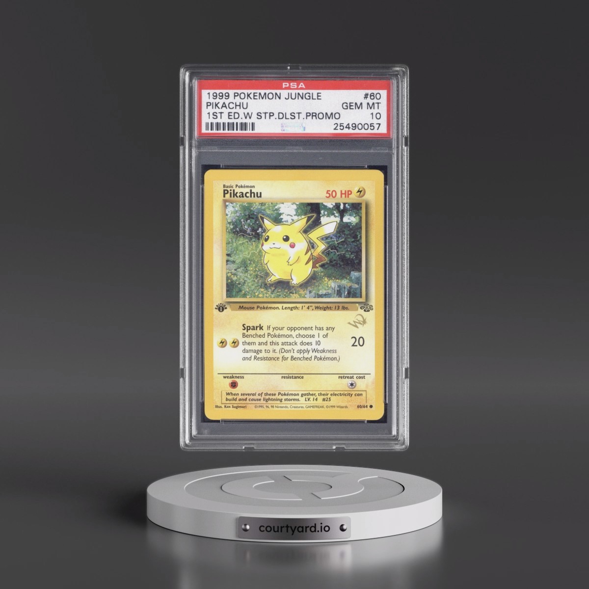 1999 Pokémon Jungle Pikachu - 1st Edition W Stamp Duelist Promo #60 PSA 10