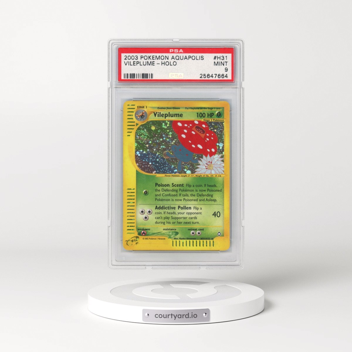 2003 Pokémon Aquapolis #H31 Vileplume - Holo (PSA 9 MINT)