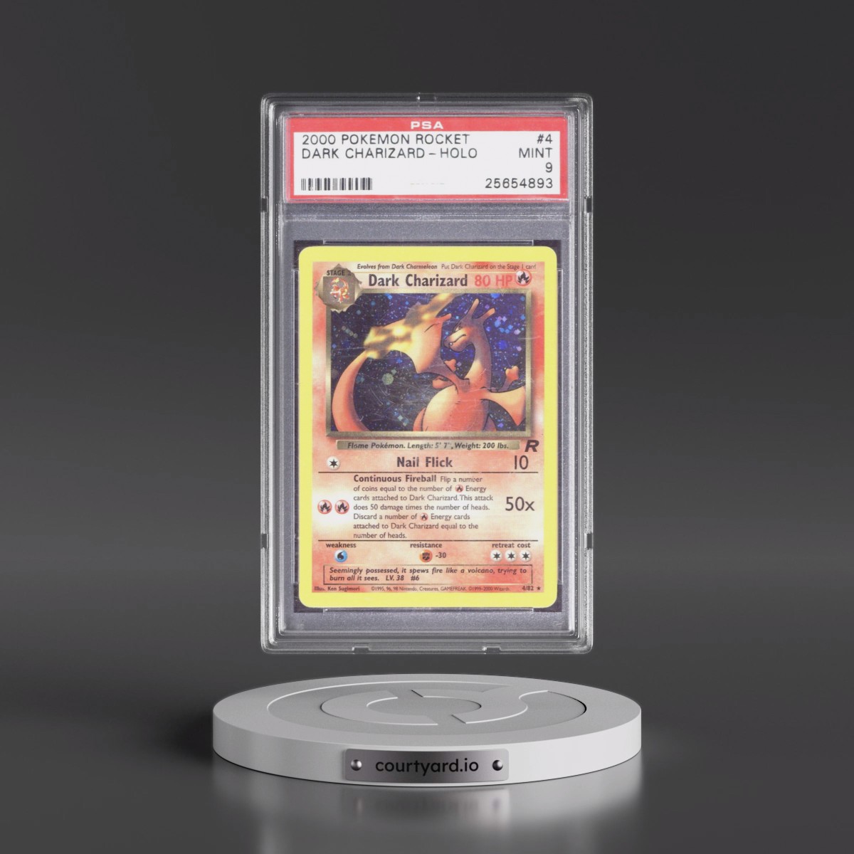 2000 Pokémon Rocket #4 Dark Charizard - Holo (PSA 9 MINT)
