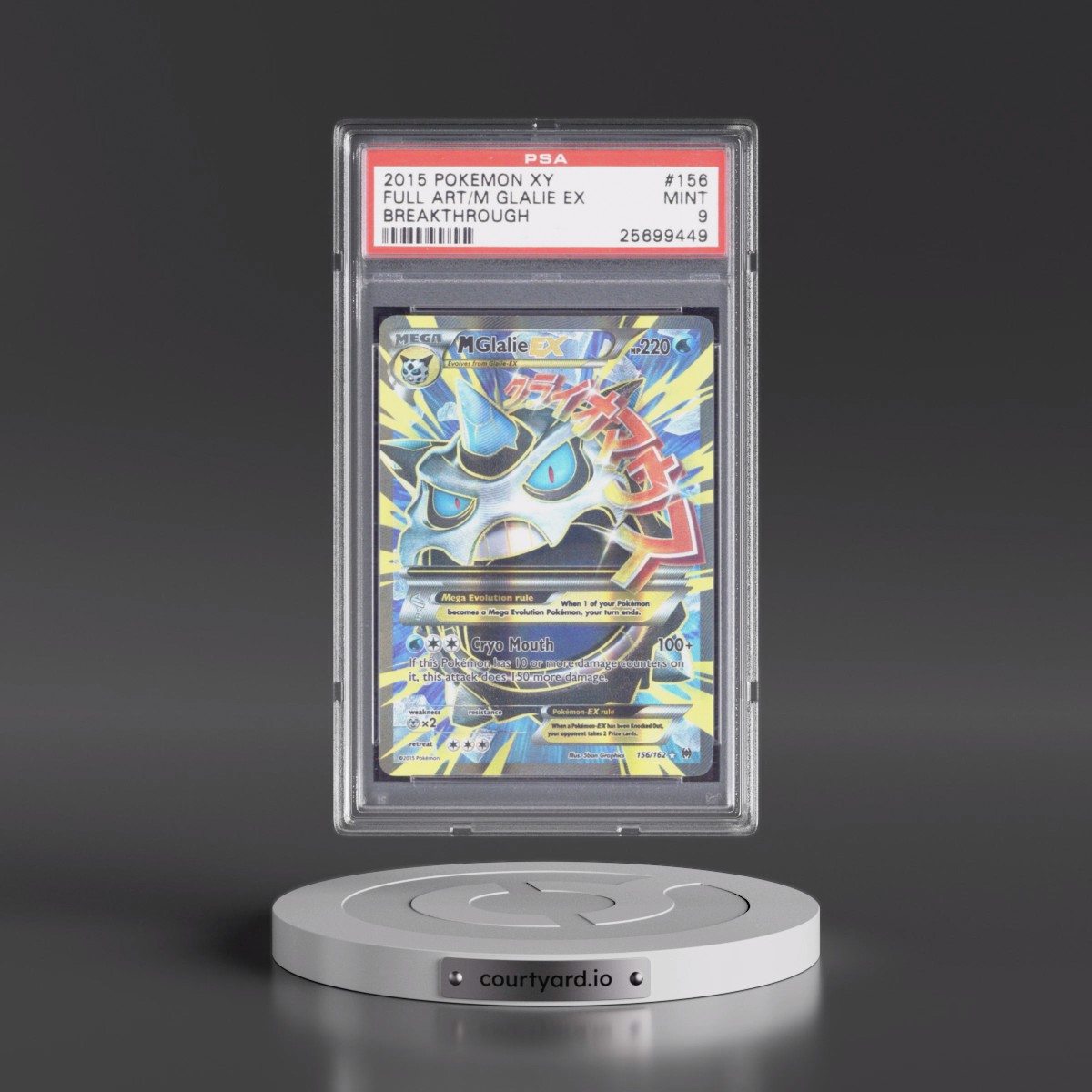 2015 Pokémon XY Breakthrough #156 M Glalie EX - Holo Full Art (PSA 9 MINT)