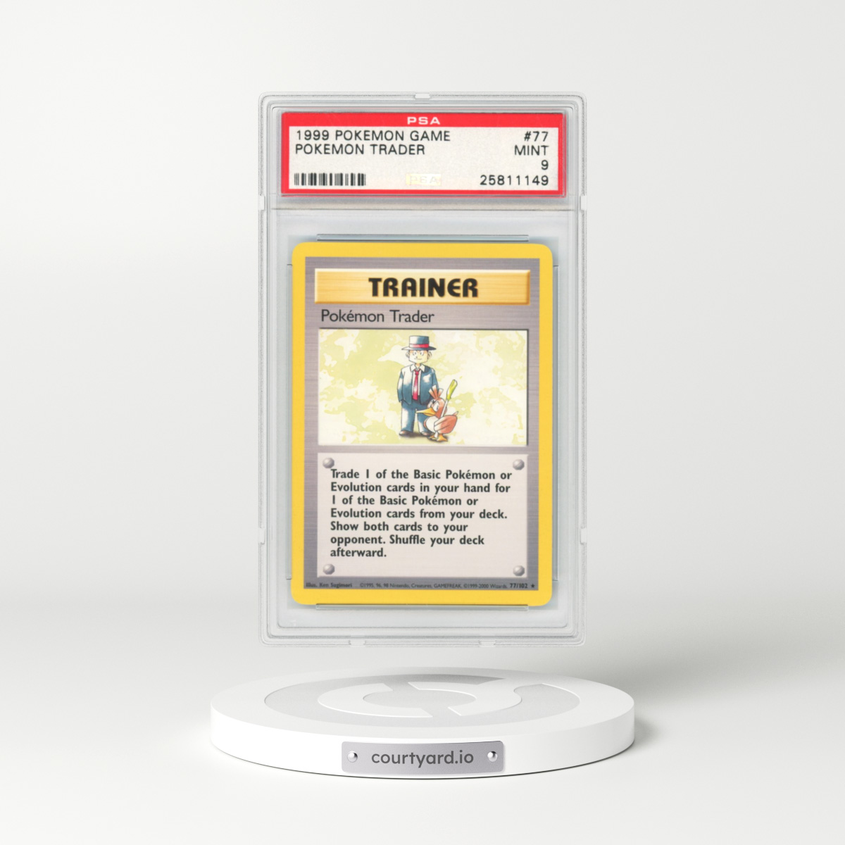 1999 Base Set #77 Pokémon Trader (PSA 9 MINT)