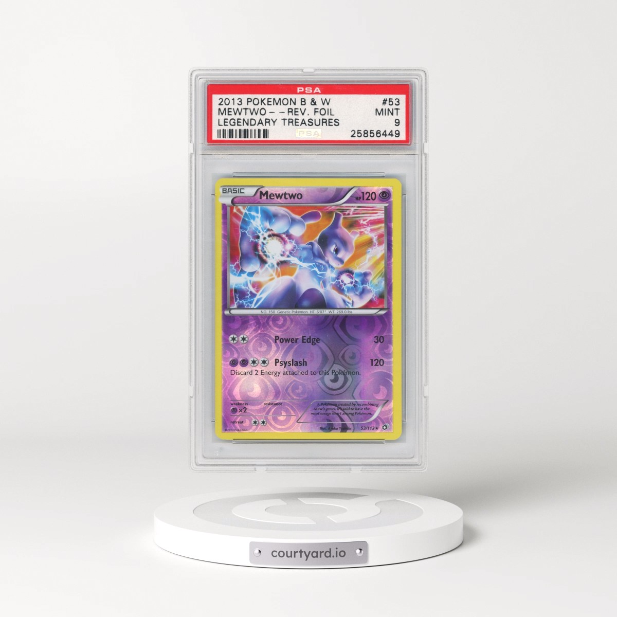 2013 Pokémon Black & White Legendary Treasures #53 Mewtwo - Reverse Foil (PSA 9 MINT)