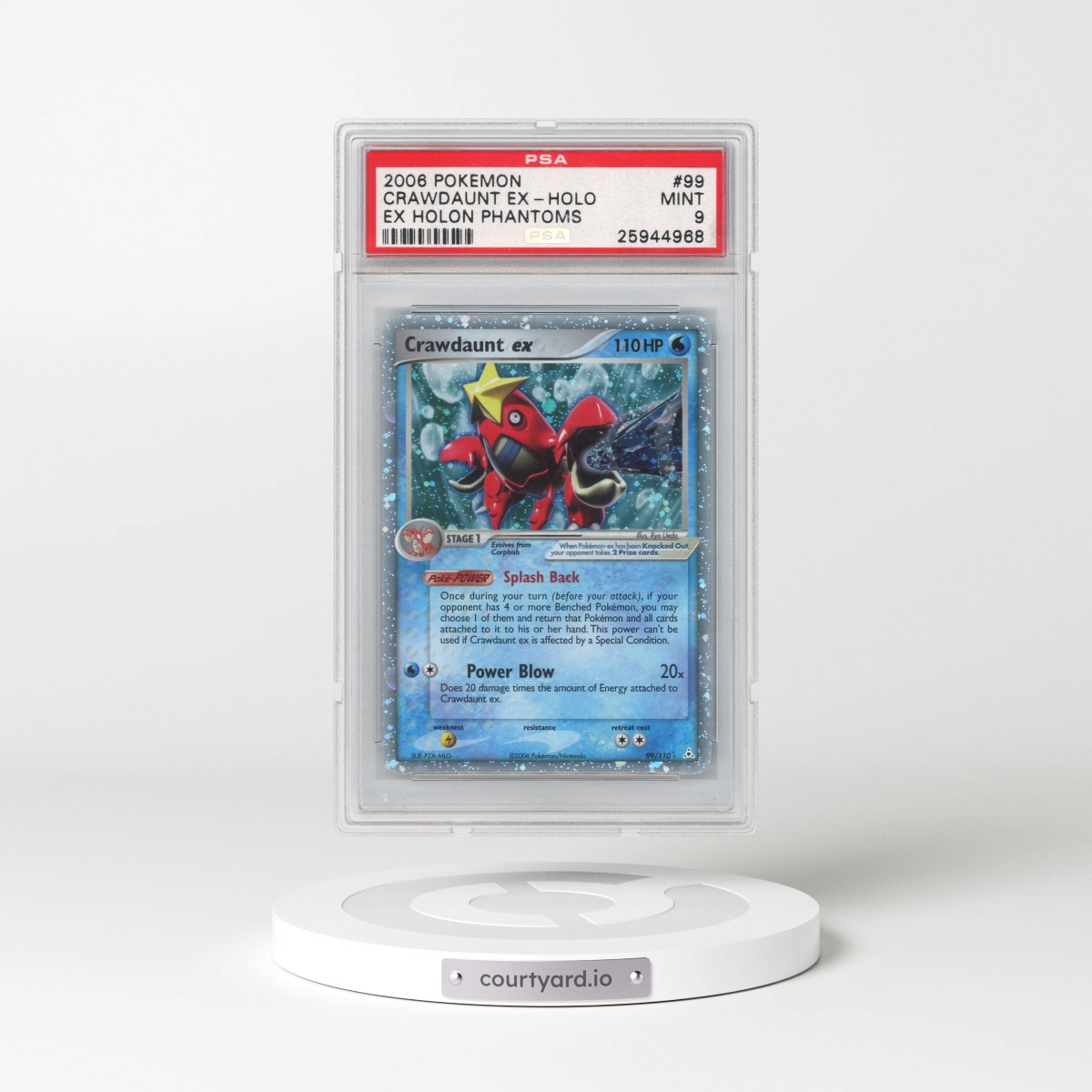 2006 Pokémon EX Holon Phantoms #99 Crawdaunt EX - Holo Holo (PSA 9 MINT)