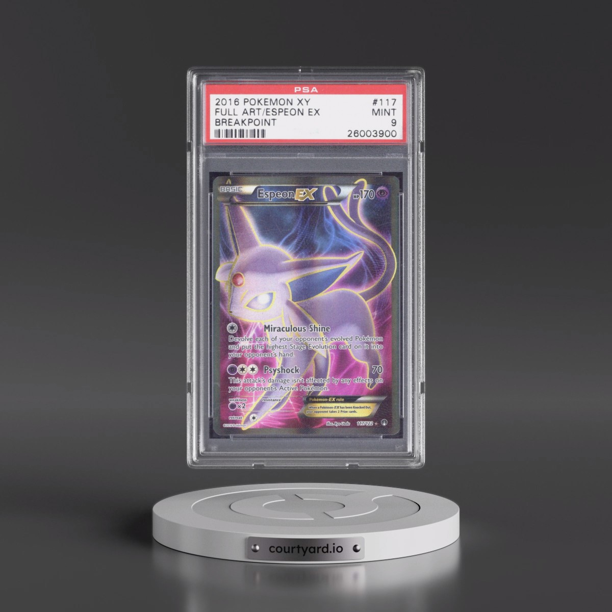2016 Pokémon XY Breakpoint #117 Espeon EX - Holo Full Art (PSA 9 MINT)