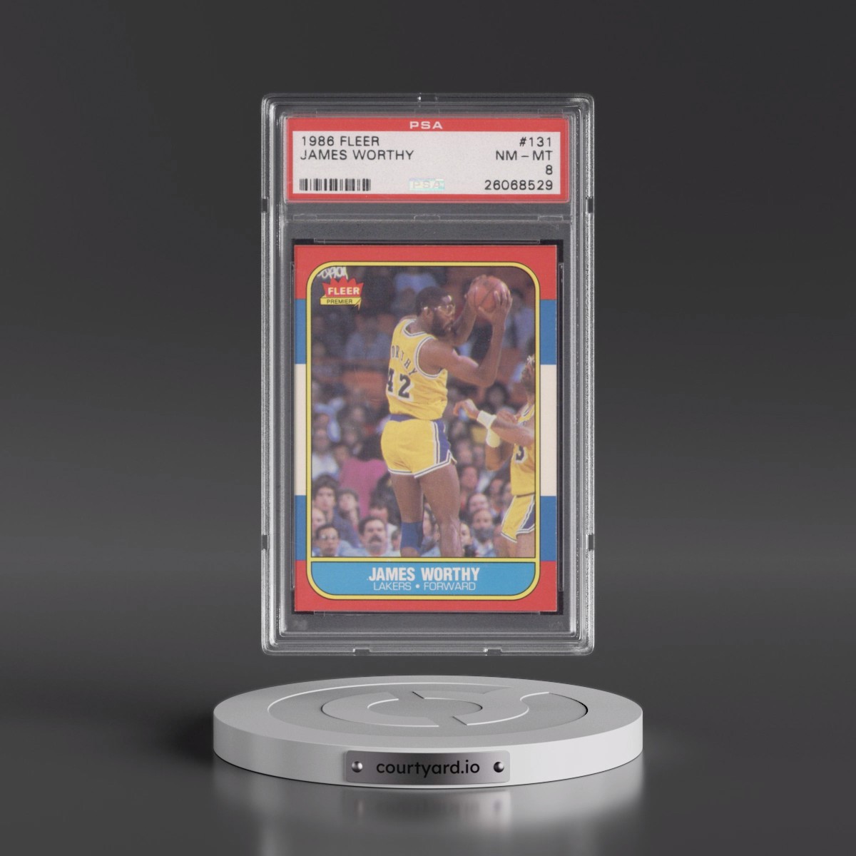 1986 Fleer #131 James Worthy (PSA 8 NM-MT)