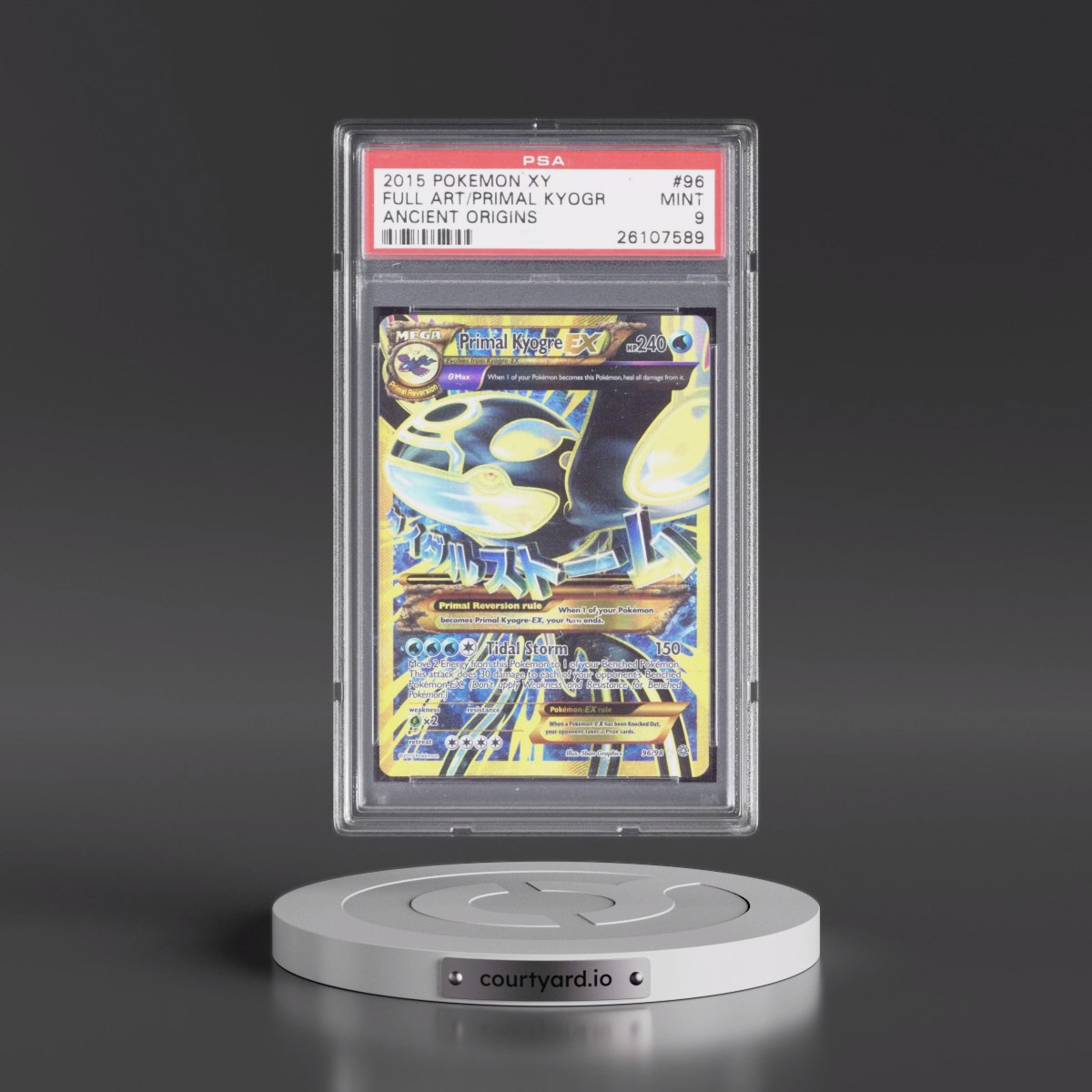 2015 Pokémon XY Ancient Origins #96 Primal Kyogre EX - Holo Full Art (PSA 9 MINT)