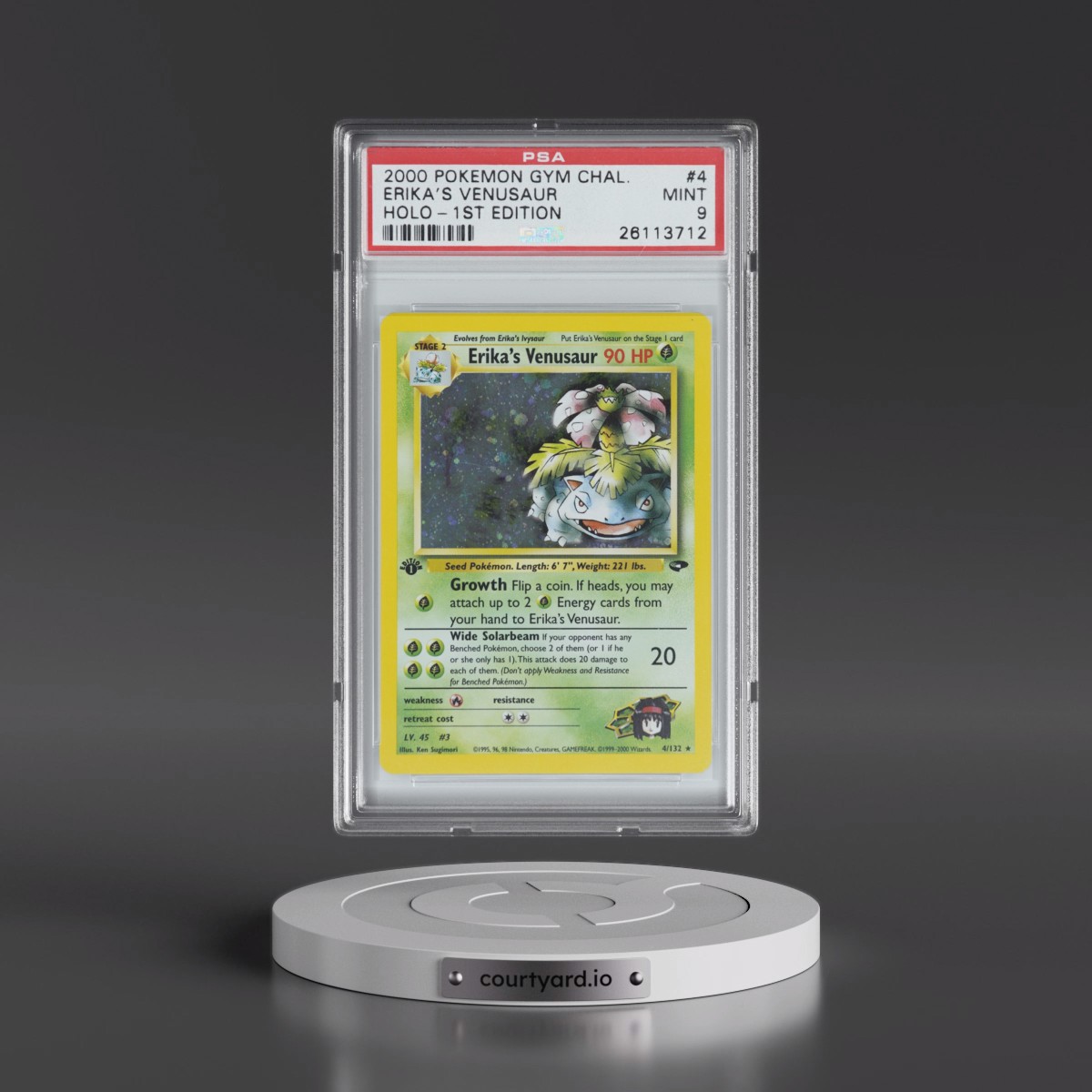 2000 Gym Challenge #4 Erika's Venusaur - 1st Edition Holo (PSA 9 MINT)
