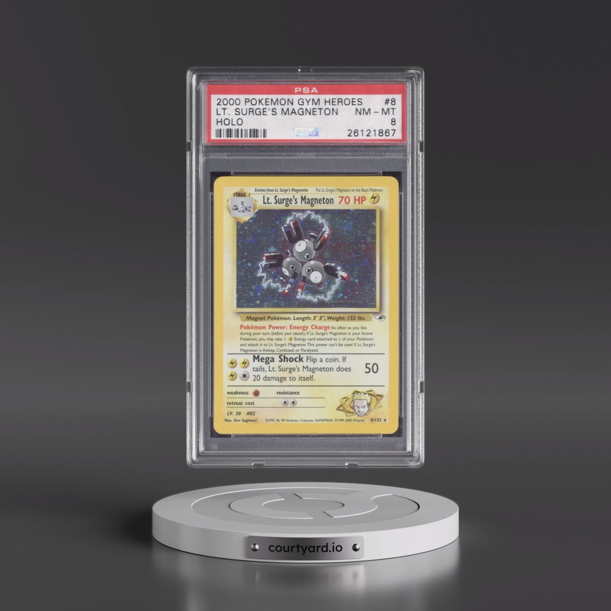 2000 Pokémon Gym Heroes #8 LT. Surge's Magneton - Holo (PSA 8 NM-MT)
