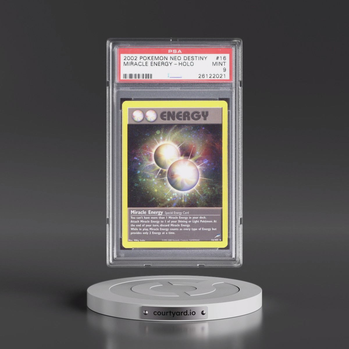 2002 Pokémon Neo Destiny #16 Miracle Energy - Holo (PSA 9 MINT)