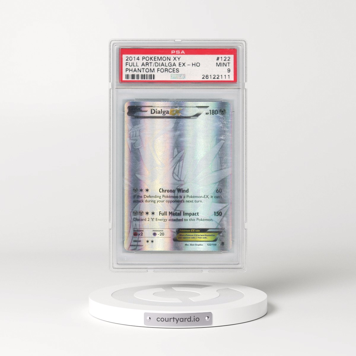 2014 Pokémon XY Phantom Forces #122 Dialga EX - Holo Full Art (PSA 9 MINT)