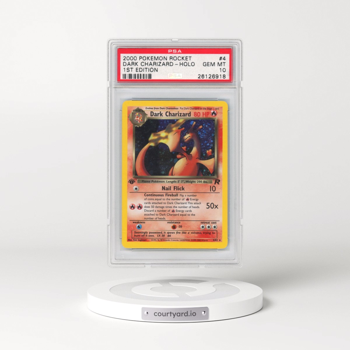 2000 Pokémon Rocket #4 Dark Charizard - 1st Edition Holo (PSA 10 GEM MINT)