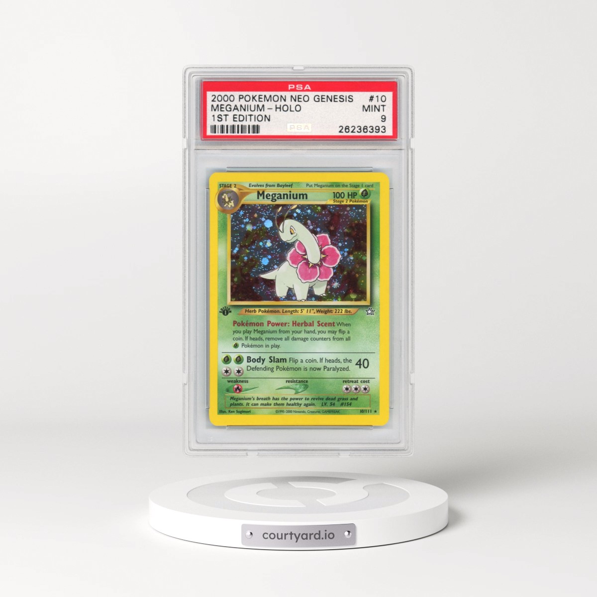 2000 Pokémon Neo Genesis #10 Meganium - 1st Edition Holo (PSA 9 MINT)