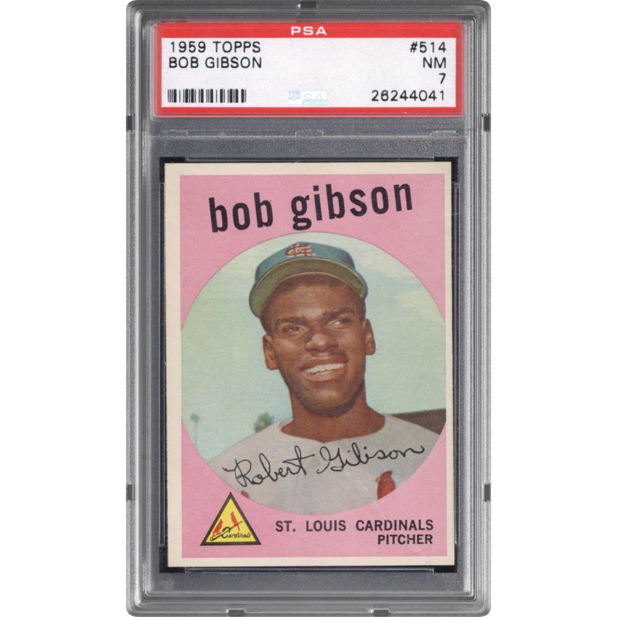 1959 Topps #514 Bob Gibson, PSA 7