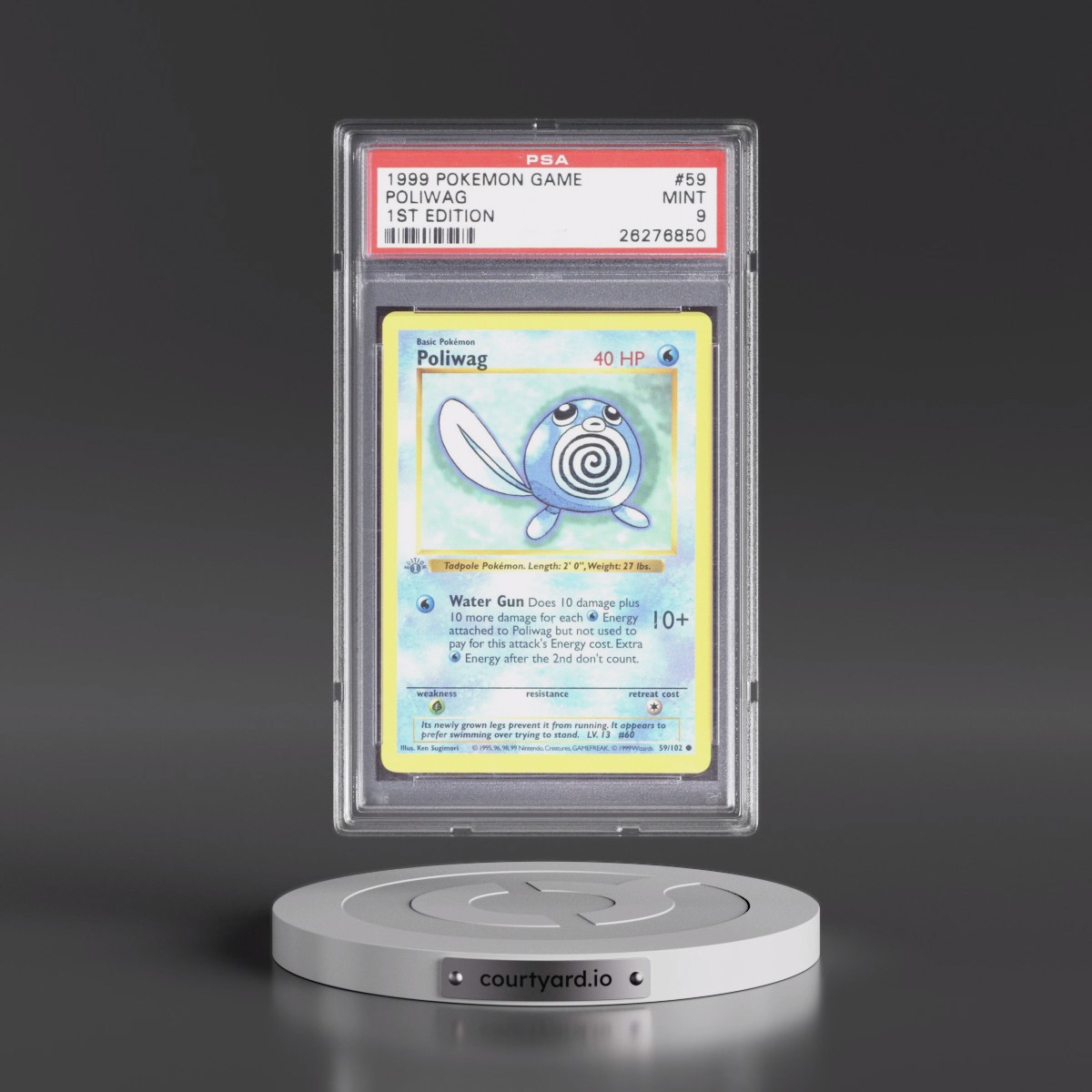1999 Pokémon Game Poliwag - 1st Edition #59 PSA 9