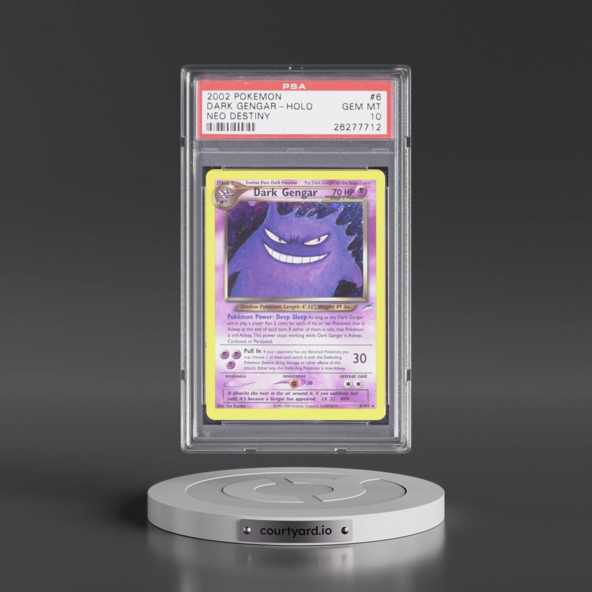 2002 Pokémon Neo Destiny #6 Dark Gengar - Holo (PSA 10 GEM MINT)