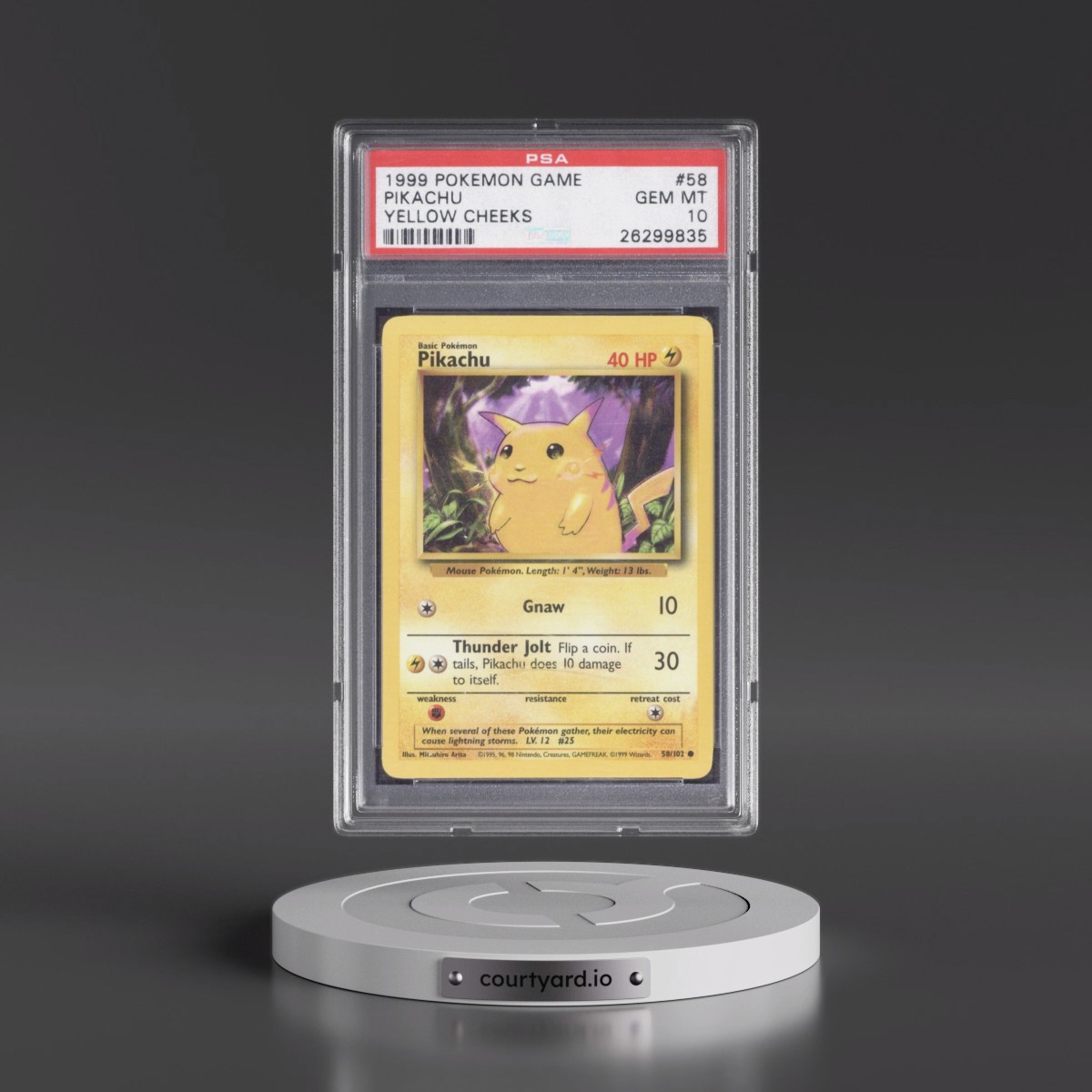 1999 Pokémon Game #58 Pikachu - Yellow Cheeks (PSA 10 GEM MINT)