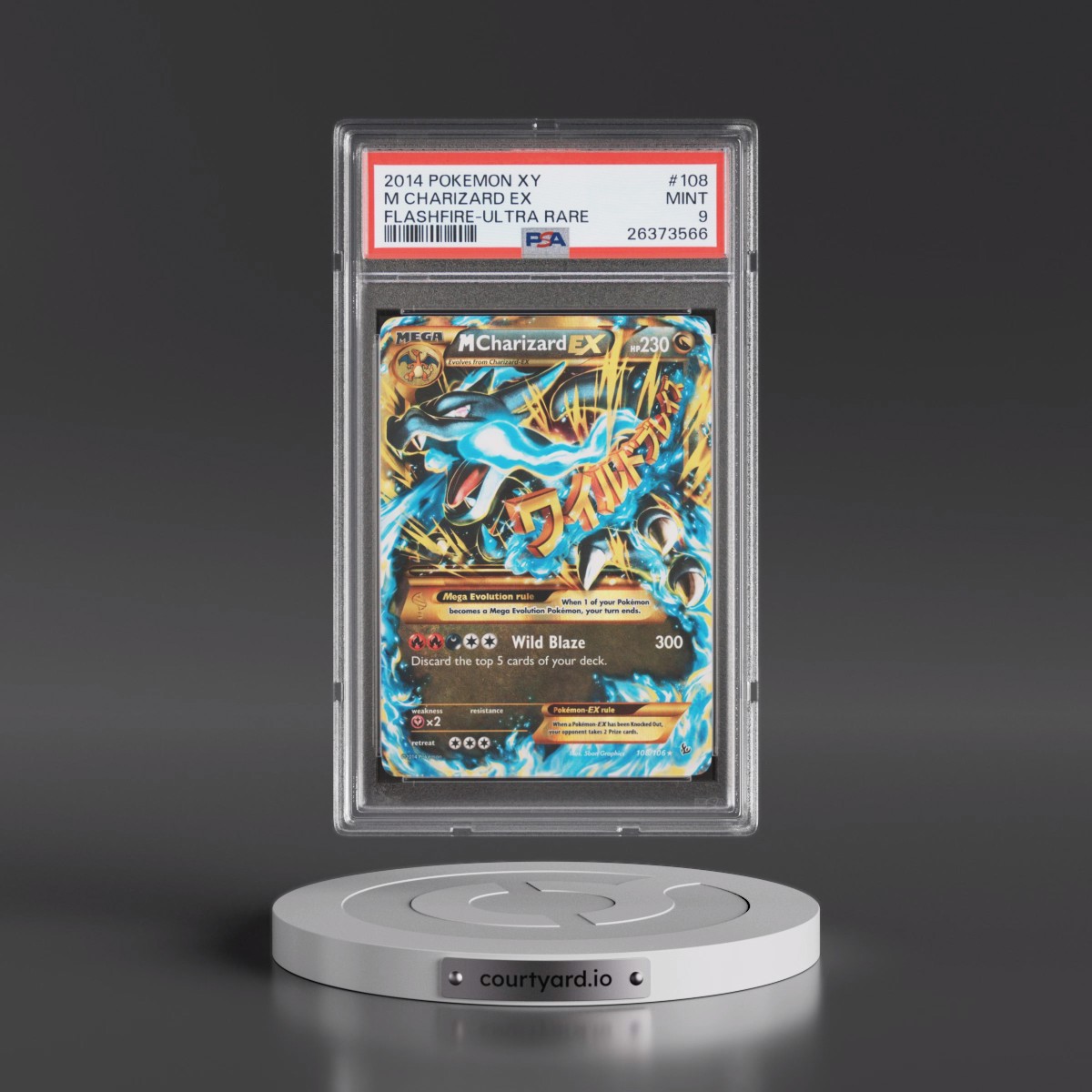 2014 Pokémon XY Flashfire #108 M Charizard EX - Holo Ultra Rare (PSA 9 MINT)